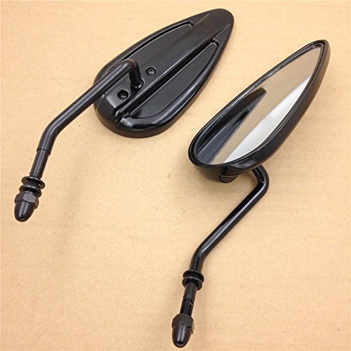 SMT- Engraved- Black Teardrop Mirror Compatible With Xlx Xr Flh Flhs Tour Glide Classic Fltc Touring Road King [B00RW58OPO]