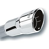 BORLA 20251 Exhaust Tip 3" Inlet - 4.25" Single Round Rolled-Edge Angle-Cut Intercooled Outlet - 4" Long Tip Embossed With BORLA Logo. Weld On Mounting Method.