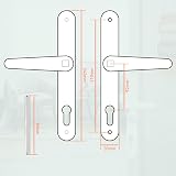 Bwintech UPVC Aluminium Door Handle Set 92mm 210mm 243mm Plate 8x8mm Spindle view 2