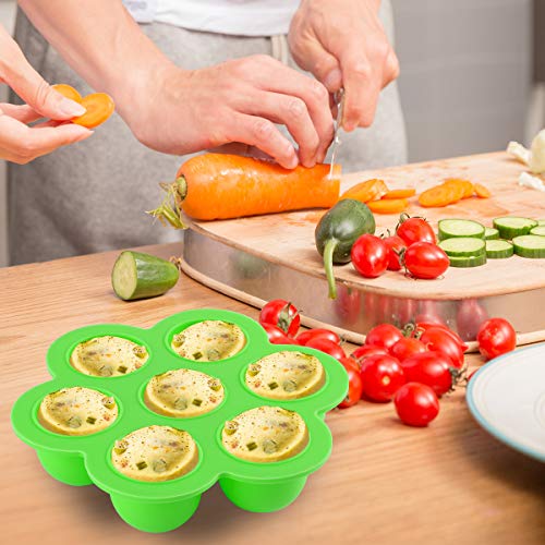 Silicone Egg Bites Molds Reusable Food Storage Container Baby Food Freezer with Lid Instant Pot Pressure Cooker Accessories (Blue) - Thumbnail 6