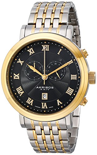 Akribos XXIV Men's AK590TTG Swiss Chronograph Stainless Steel Bracelet Watch
