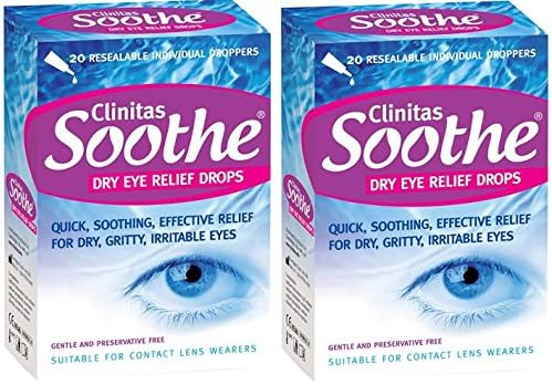 Clinitas Soothe Eye Drops for Dry Eye. Suitable for Contact Lens wearers and Preservative Free for The Relief of Dry and Gritty Eyes