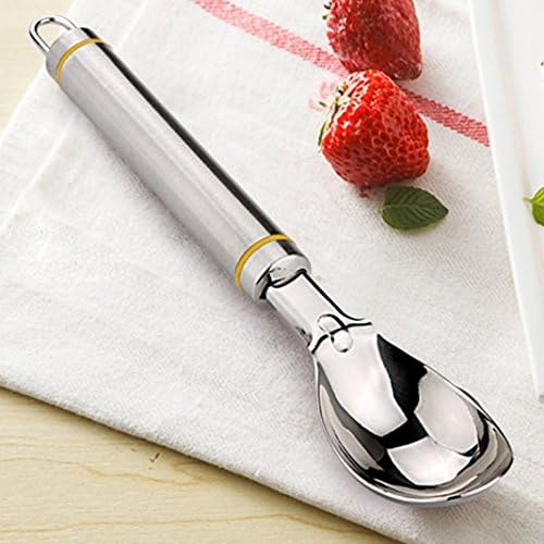 1PCS Ice Cream Scoop Spoon Dough Meat Balls Stainless Steel Easy Trigger Stacks Yogurt Buffet Cookie Rice Dishes Vegetable Purees