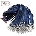 Navy-Blue Lanyard Bulk Clip Swivel Hooks Nylon Neck Flat Lanyard with Clips Durably Woven Navy-Blue Badge lanyards with Clip Navy-Blue lanyards for id Badges, lanyards 50Pack 32-inch primary