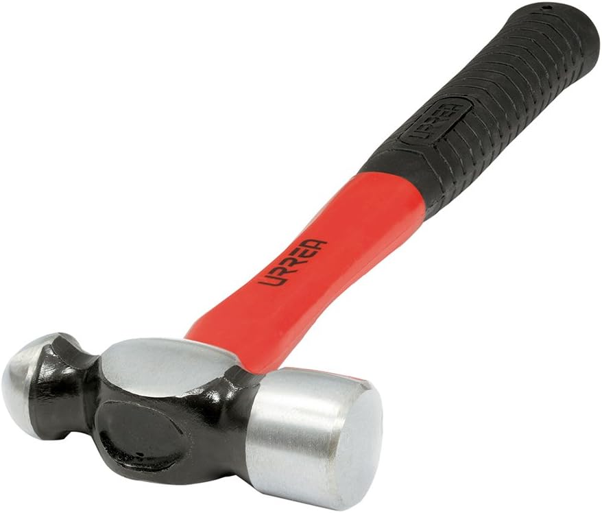 UrreaBall Pein Hammer - 32oz Striking Tool with Forged and Machined Head & Ergonomic Fiberglass Handle - 1332FV
