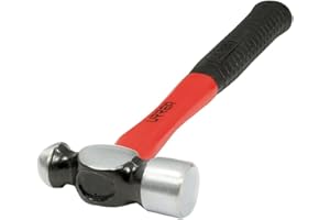 URREA Ball Pein Hammer - 40oz Striking Tool with Forged and Machined Head & Ergonomic Fiberglass Handle - 1340FV