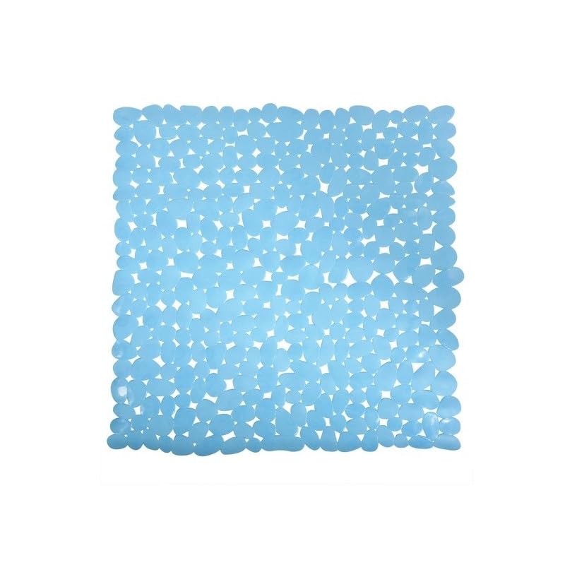 MSV "Pebbles Shower Mat, Light Blue