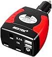 BESTEK 150W Power Inverter Car Laptop Charger DC 12V to AC 230V 240V Converter Adapter with 3-Pin Plug and Dual USB Ports