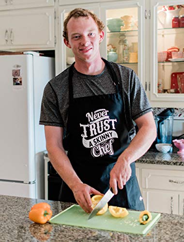 image for ApronMen Never Trust a Skinny Chef - BBQ Grill Apron - Funny Apron For