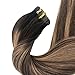 LAB·EH Hair Extensions Tape in Ombre Chocolate Brown to Caramel Blonde 16 Inch 50g 20pcs Tape in Human Hair Extensions Skin Weft Real Natural Hair Extensions