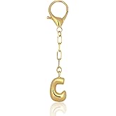 QHSOZ Gold Bubble keychain Bag Charms Cute Initial Keychain For Women Fashion Alphabet Keychains Accessories Gift