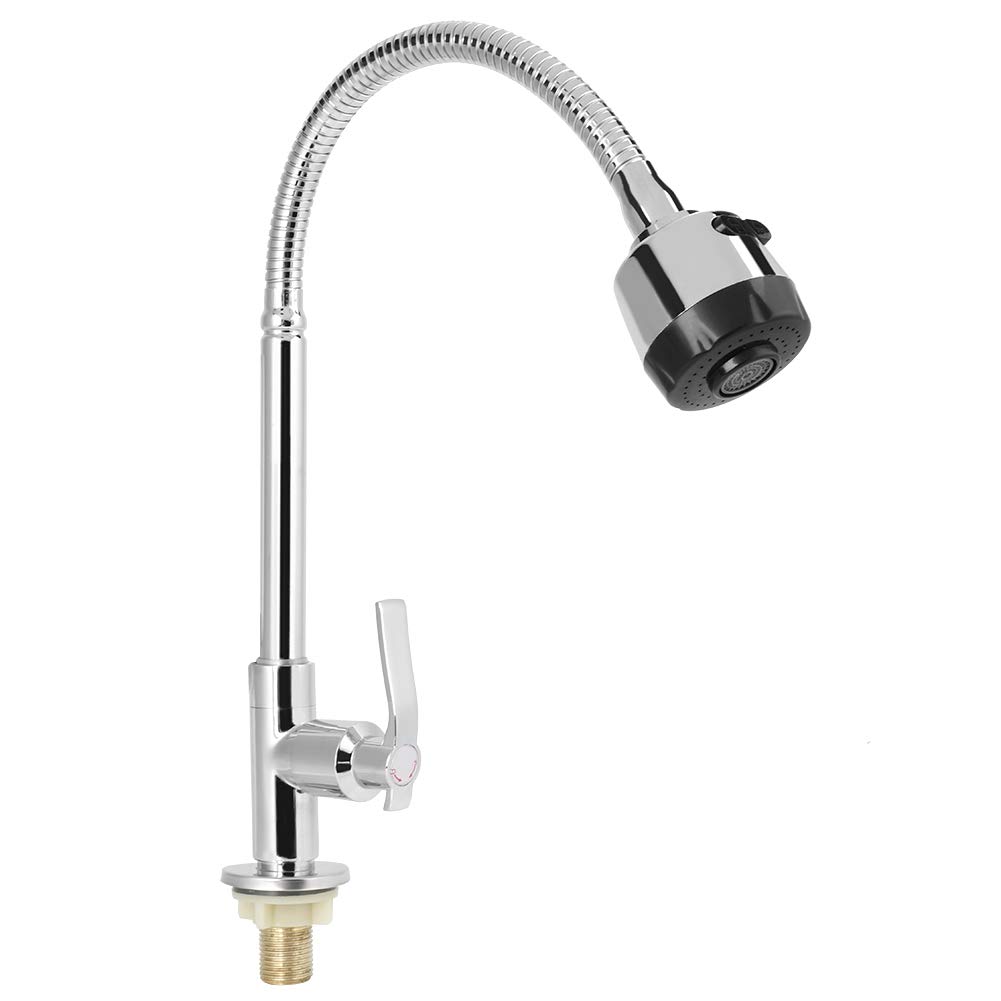 Kitchen Faucet G1/2in Universal Bendable Home Kitchen Single Cold Water Tap Kitchen Sink Water Faucet