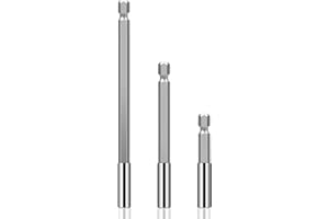 AEAOCVO 3 PCS Drill Bit Extension 1/4" Hex Shank Magnetic Drill Bit Holder Screwdriver Bit Holders, Steel Impact Driver Bit Set for Automotive Maintenance DIY Repair Work, 2 inch, 4 inch, 6 inch