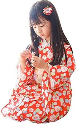 Amazon Co Jp 袴着物和装セット女の子子供用七五三用着物セット 3点セットガールズ袴浴衣子供ドレス卒業式入学式 150 ホーム キッチン