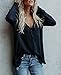 Chuanqi Womens Henley Shirts V Neck Button Long Sleeve Loose Casual Knit Sweaters Tops