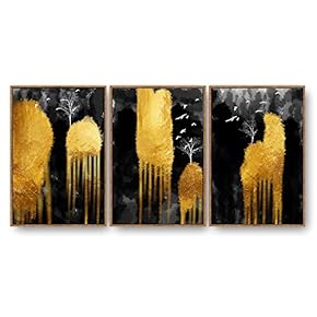 3 Piece Framed Canvas Home Artwork Decoration Abstract Nature Landscape Canvas Wall Art for Living Room, Bedroom - 16"x24"x3 Panels