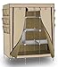 Portable Storage Organizer Wardrobe Closet, Beige, 13 Customizable Shelves with Sturdy, Rust-Proof Stainless Steel Frame- 9 Side Pockets - Assemble Easy, 69