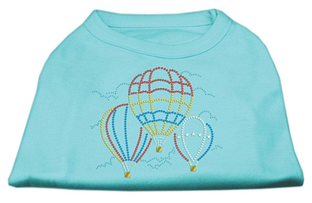 Mirage Hot Air Balloons Rhinestone Pet Shirt, X-Large, Aqua