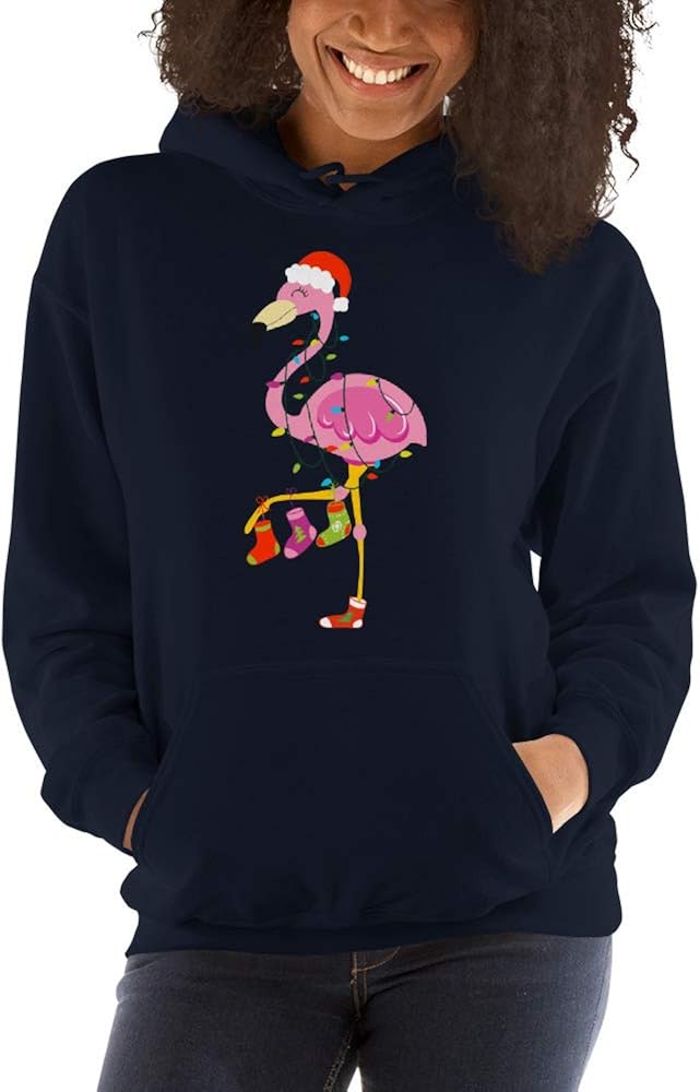 Cute Santa Flamingo Unisex Hoodie Men 