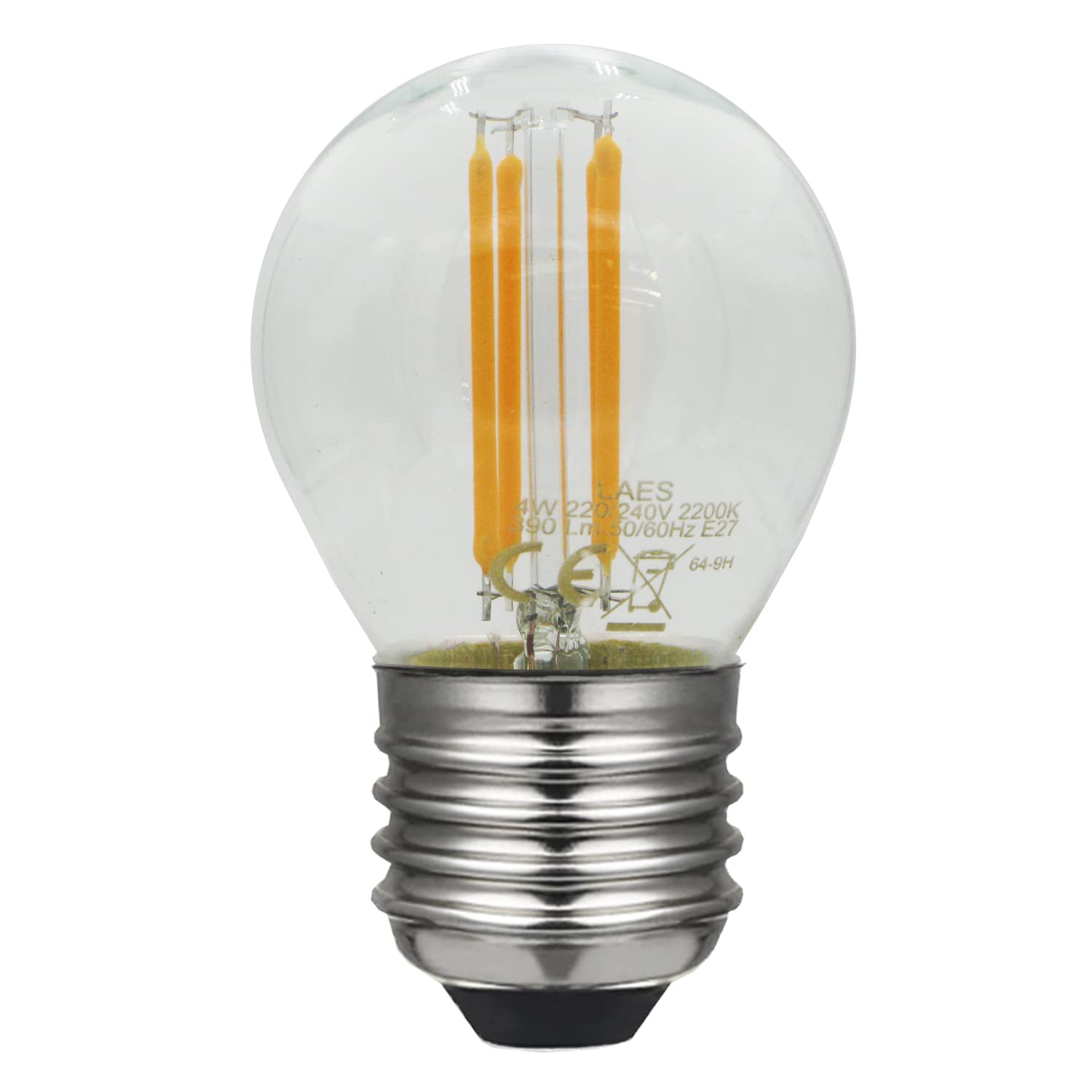 LAES Bulb Spherical Filament LED E27, 4 W, 45 x 76 mm