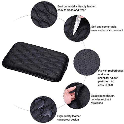 WeTest Premium Car Center Console Cover Armrest Pads for Most Vehicle,Car Waterproof Center Console Protector Cover (Beige)