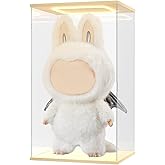 DuvinDD Acrylic Display Case for Labubu Zimomo Large Doll Collectibles, 23.6 inch Tall Large Display Box with LED Light Top, Clear Dustproof Protective Showcase for Lego Figure(13.8x11.8x23.6inch)