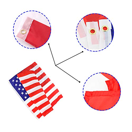 American Flag-3x5 Foot US Flag,Bright Color and UV Fade Resistant,Premium Double-Stitched Edges,Brass Grommet for Outdoor,Garden,Indoor(2pcs)