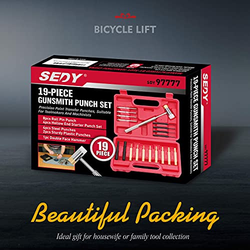 SEDY 22Pieces Roll Pin Punch Set, Roll Pin Starter Punch, Brass, Steel