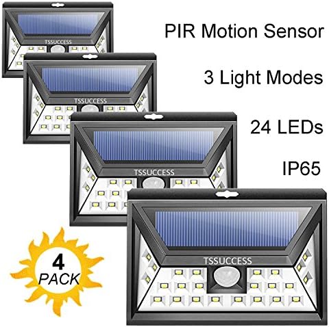 Solar Lights Outdoor-Solar Motion Sensor Light-Wall Light 24 LED-Wireless Waterproof Solar Powered LED Lights Outdoor With Wide Angle Illumination-Security Light-Night Bright LED Lights (4 Pack)