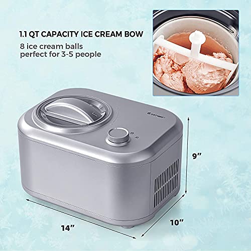 ARLIME Ice Cream Maker Machine, 1.1Quart Automatic Electronic Gelato