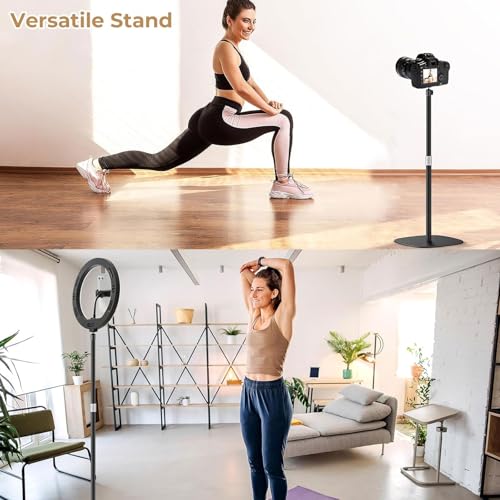 Hcosmy Universal Projector Floor Stand, Black Iron, 160cm Height, 360° Rotatable, Compatible with Most Mini Video Projectors for Home Office