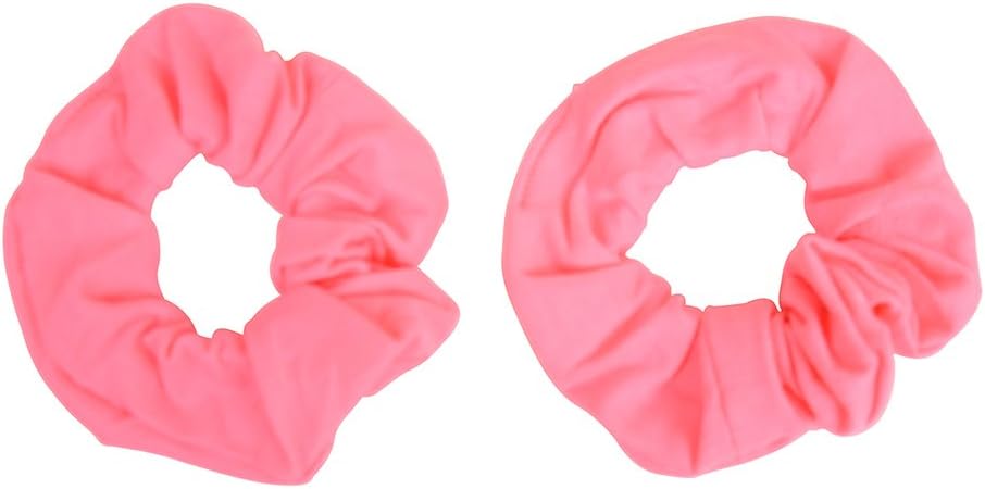 Motique Accessories Set of 8 Neon Color Solid Scrunchies Hair Scrunchy (Pink Yellow Green Orange), 8 count (Pack of 1) - Image 3