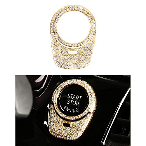 1797 Compatible Engine Button Caps for BMW Accessories Parts Start Stop Covers Decal Bling Interior Decorations 5 6 7 Series X3 X4 G30 G31 F13 G11 G12 G01 F26 F90 xDrive AWD Women Men Crystal Gold