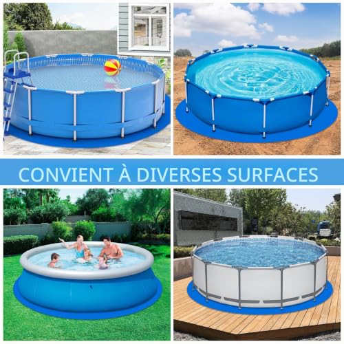 tivekeo Protective Mat for Round Swimming Pool 15 ft (4.6 m) | For flat swimming pools, tear-resistant protection