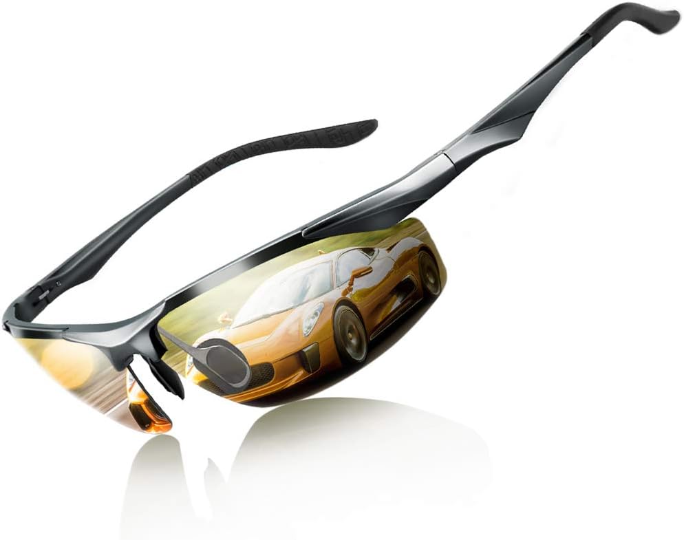 Glazata Cycling Glasses UV400 Protection Unisex Polarized Sunglasses for Men Women Running Sailing Fishing Golf Driver Outdoor Sports (Yellow)