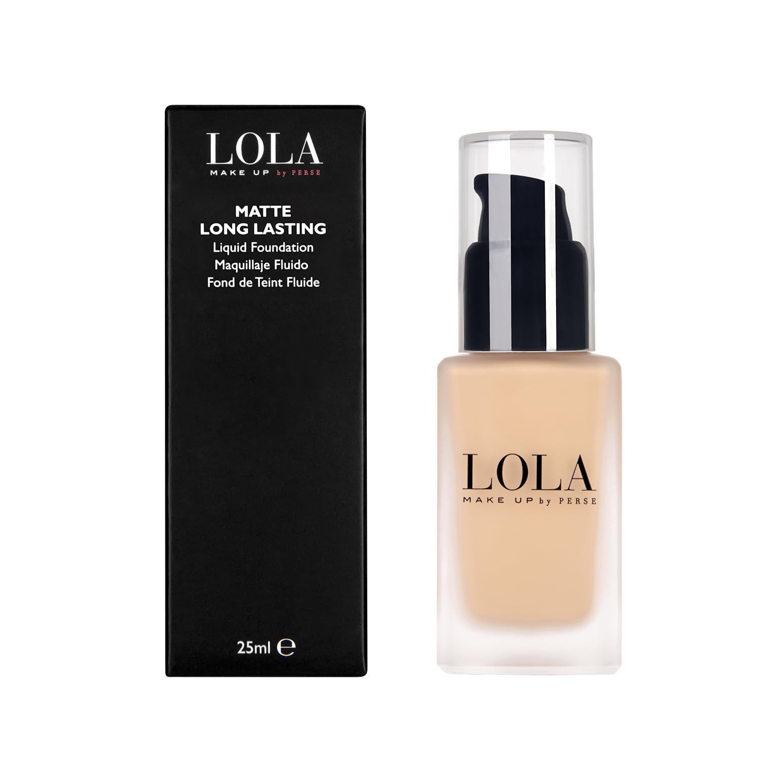 LOLA Make Up by Perse Matte Long-Lasting Liquid Foundation – Full Coverage, Buildable Matte Finish, Oil-Absorbing, Shine-Free, Long-Lasting – Paraben-Free, Vegan, Cruelty-Free – [R043-Medium]