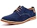 DADAWEN Men's Classic Suede Leather Oxford Dress Shoes Business Casual Shoes Blue US Size 9.5