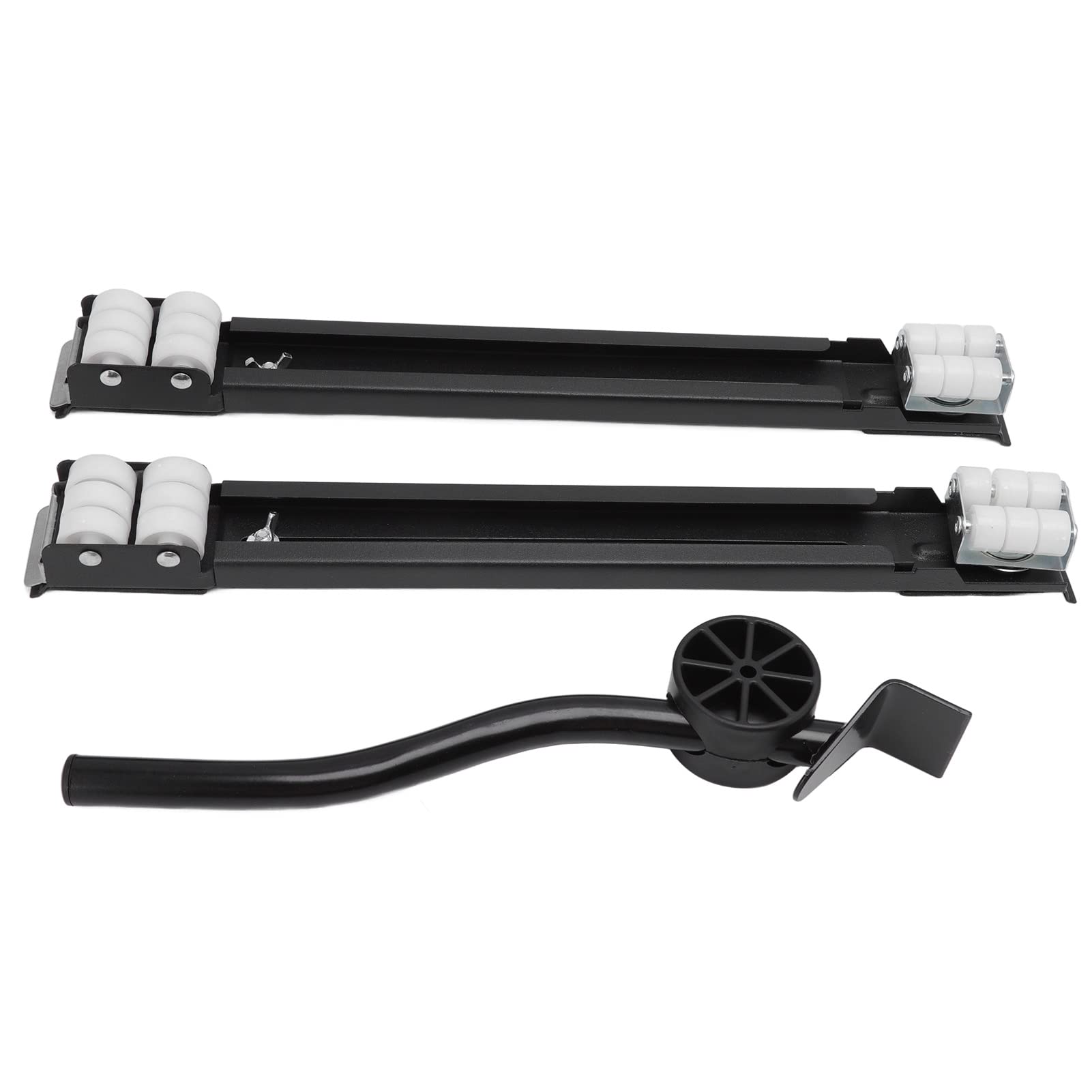 300KG Heavy Duty Appliance Extensible Roller, Furniture Dolly Mobile Roller Universal Wheel Base with Pry Bar, 70cm Fridge Stand Moving Cart for Heavy Objects(Black)