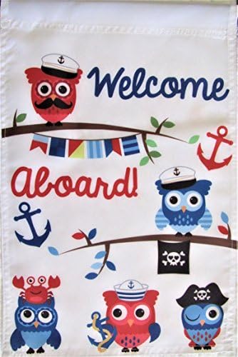Deluxe Garden Yard Flag by Fantastic Flag – Cute Sailor-Themed Owl Flag, 12” x 18” – UV Fade Water Resistant Decorative Flag for Front Porch Mailbox