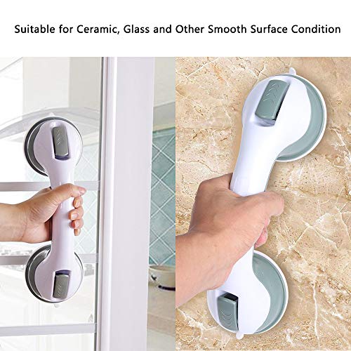 SUPOW Bathroom Grab Bar, Strong Suction Shower Handle & Bathroom Balance Bar Anti-slipping Suction Cup Support Assist Handle Grip Hand Rail Helping Tool Wall Mount for Elderly & Children (Grey) - Thumbnail 6