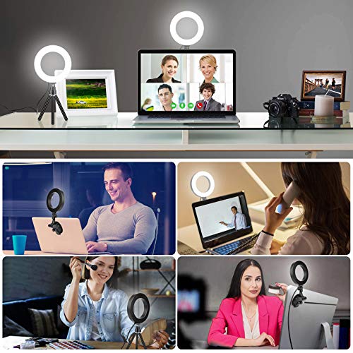 Ring Light for Zoom Meetings, Laptop Ring Light with Tripod Stand, Ring