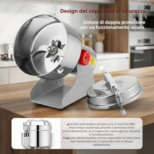 Niktulo 220V Portable Cereal Grinder Grinder Grinder High Speed Grinder Powder Herb Spice Nut Cereal with Overload Protection (1000g)