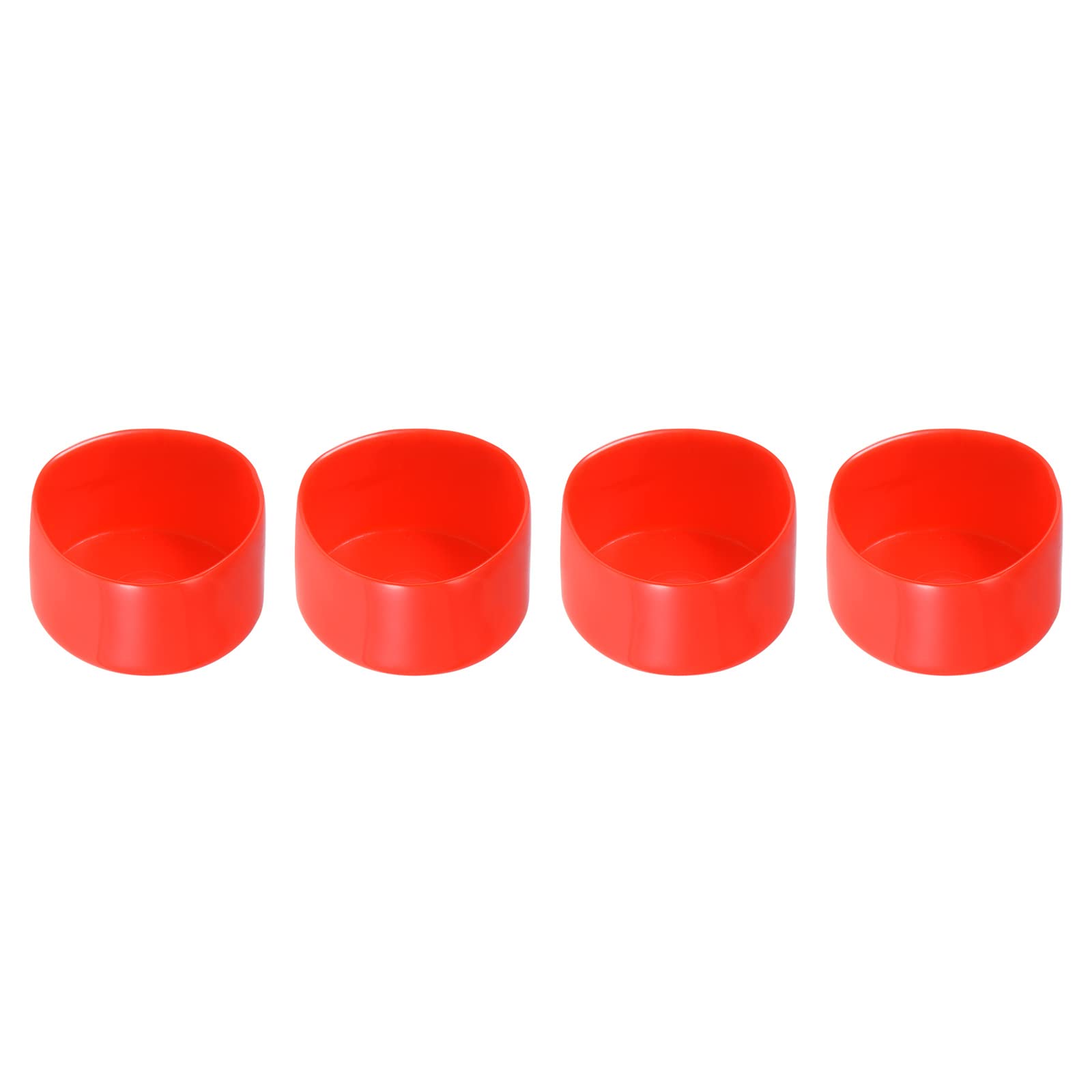 Rebower Screw Thread Protector Cover Rubber End Caps, [for Screw, Bolt] - 60mm ID/Red/4 Pcs
