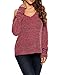Jug&Po Womens Casual Cuffed 3 4 Long Sleeve Plaid Button Down Shirts Blouse Tops (X-Large, Z-Wine Red)
