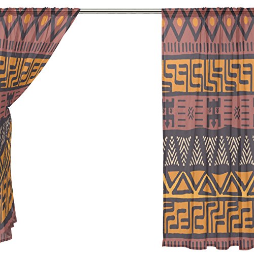 Hokkien Blue Viper African Mud Cloth Tribal Design Sheer Window