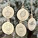 40 Pcs Unfinished Wood Ornaments Wood Slice DIY Christmas Ornaments Hanging Decoration 2.75