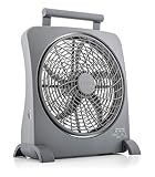 O2COOL Treva Portable Battery Operated Fan - 10 Inch Blades - Smart Power Air Circulator with Plug-In AC Adapter, Rechargeable Batteries and USB Charging Port - For Camping, Travel and Indoor Use