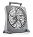 O2COOL Treva 10 inch Rechargeable Portable Fan Smart Power Air Circulator. Plug-In AC Adapter and Battery Powered, USB Charging Port, For Camping Travel and Indoors Use