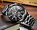 CRRJU Men's Multifunctional Chronograph Wristwatches,Stainsteel Steel Band Waterproof Watch