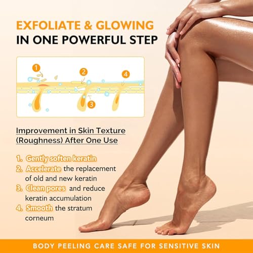 Body Keratin Care Kojic Acid Turmeric Spray Gently Exfoliating Peeling Solution Skincare with Retinol, Glutathione, Niacinamide, Vitamin B, C, E for All Skin Types 200ml